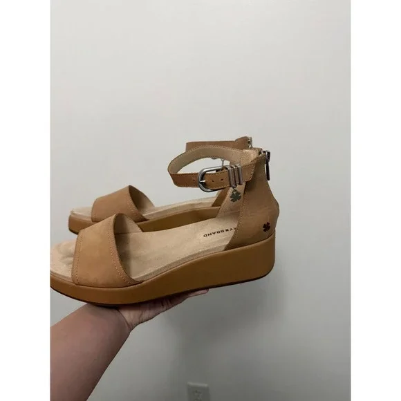 Lucky Brand Bandia Leather Platform Wedge Sandals – Women's Size 10 - Picture 3 of 9